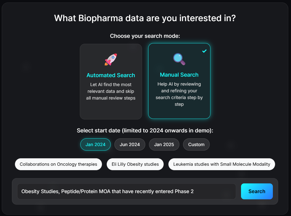 PharmaScout Search Interface - Clinical Events Query