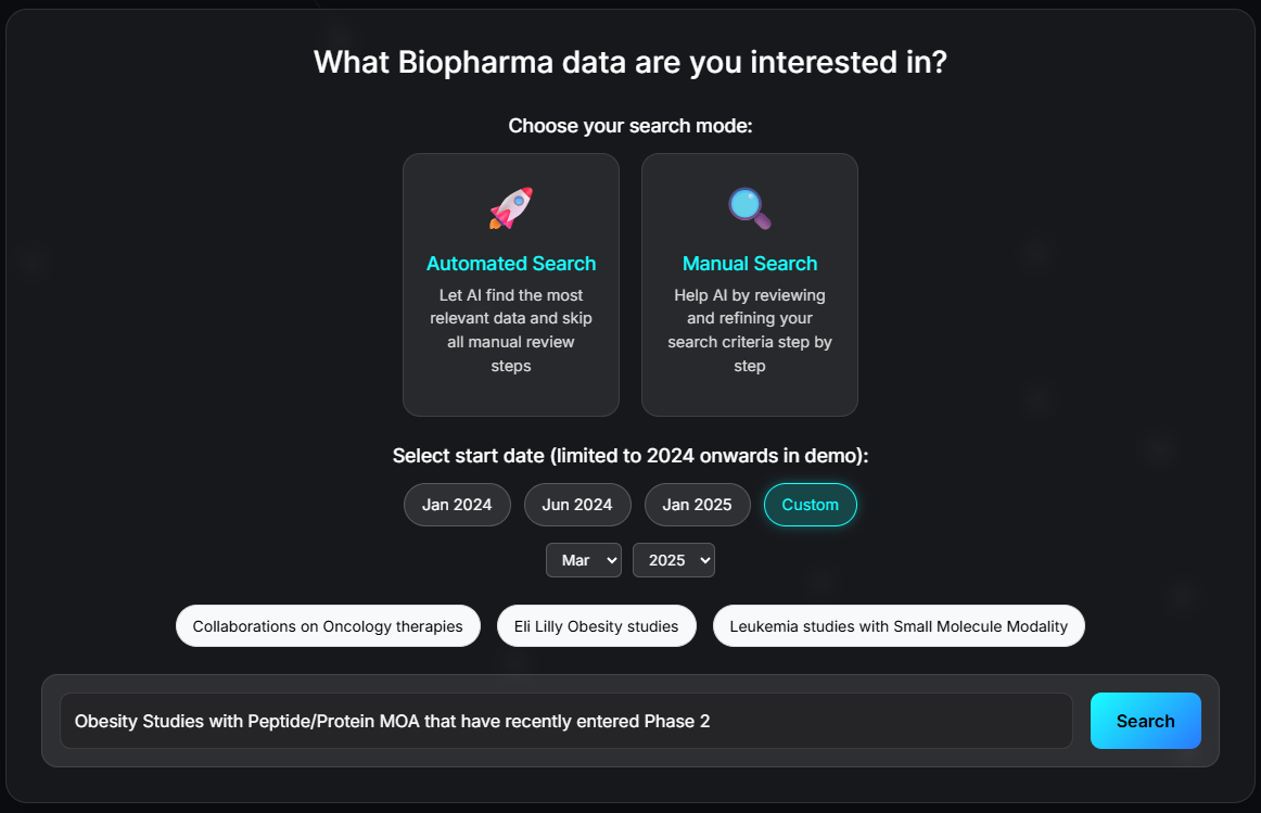 PharmaScout Time-Restricted Search Interface